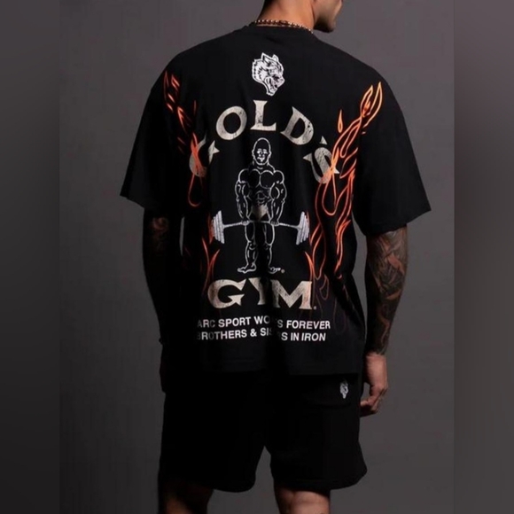 Darc Sport x Gold's Gym Crossover L Oversized Blk Tee - Picture 2 of 9